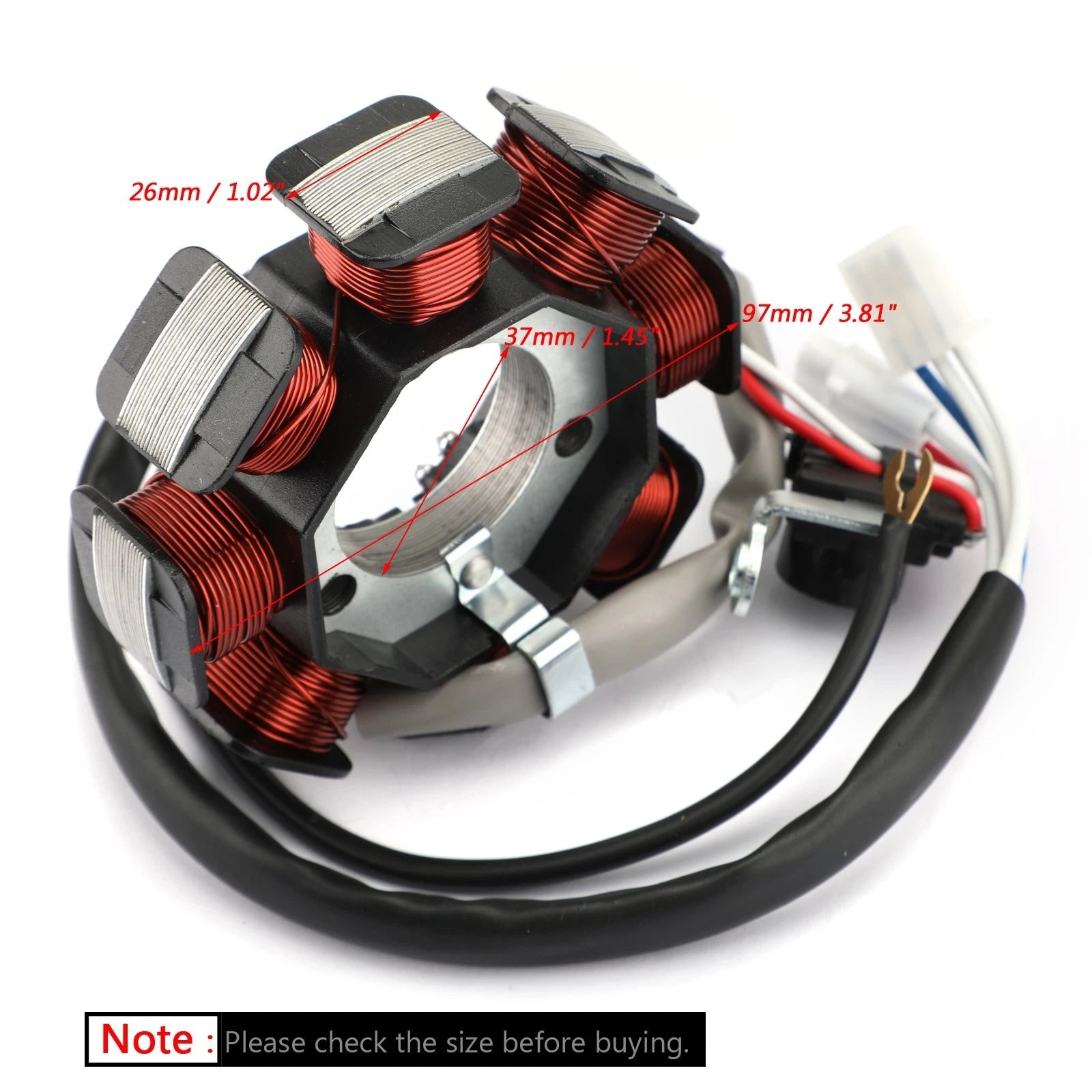 8-Pole Magneto Generator Stator for Yamaha XT 125 R/X (2007–2008)