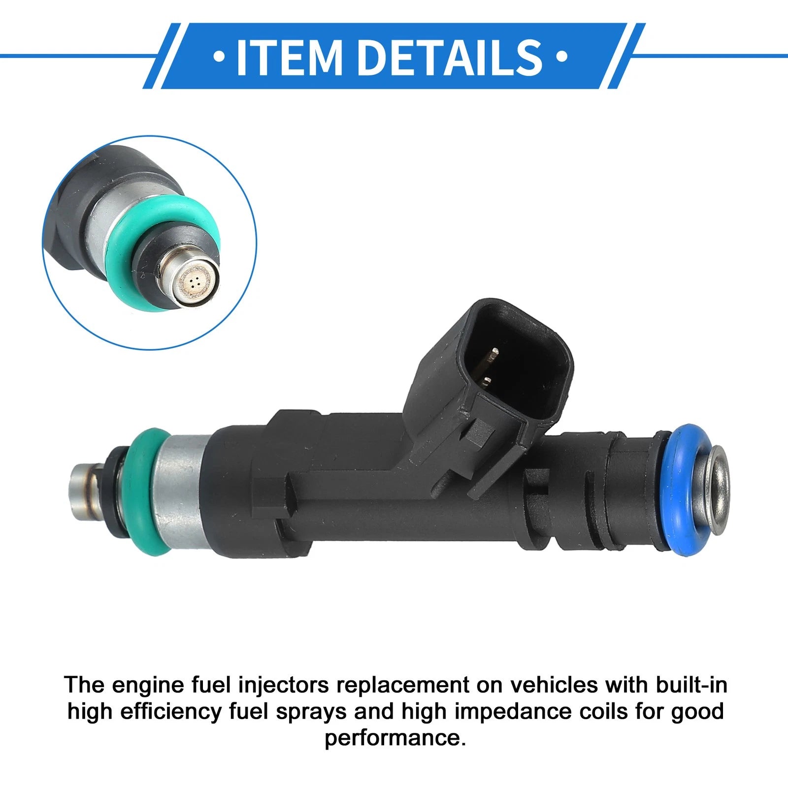 Set of 6 Fuel Injectors No. 53032701AA for Dodge Ram 1500 (2004–2010) 3.7L