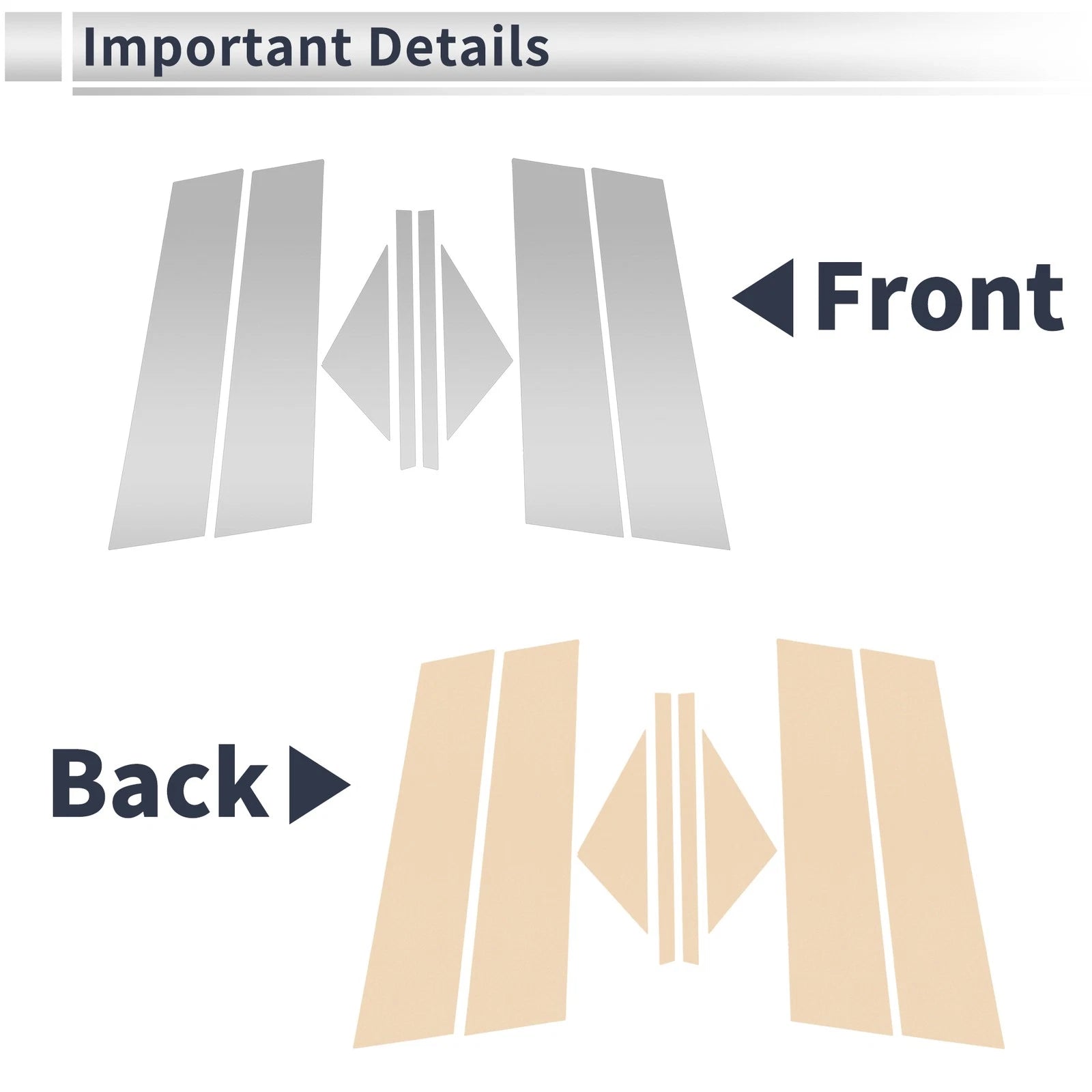 8 Pcs Door Pillar Window Trim for Mazda 3 Axela (2020–2024) Silver Tone