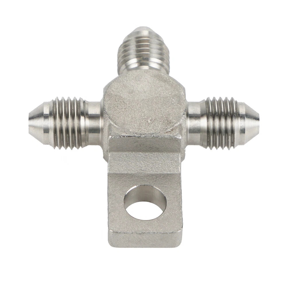 3AN AN3 Stainless Steel 3-Way Male Tee Brake Clutch Hose Fitting Adapter
