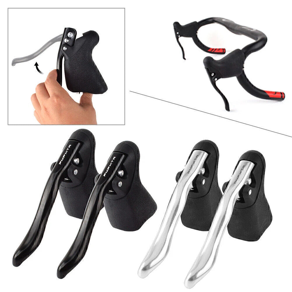 Brake Levers for Road Cyclocross Bike TT Bar End Drop Bar (Black)
