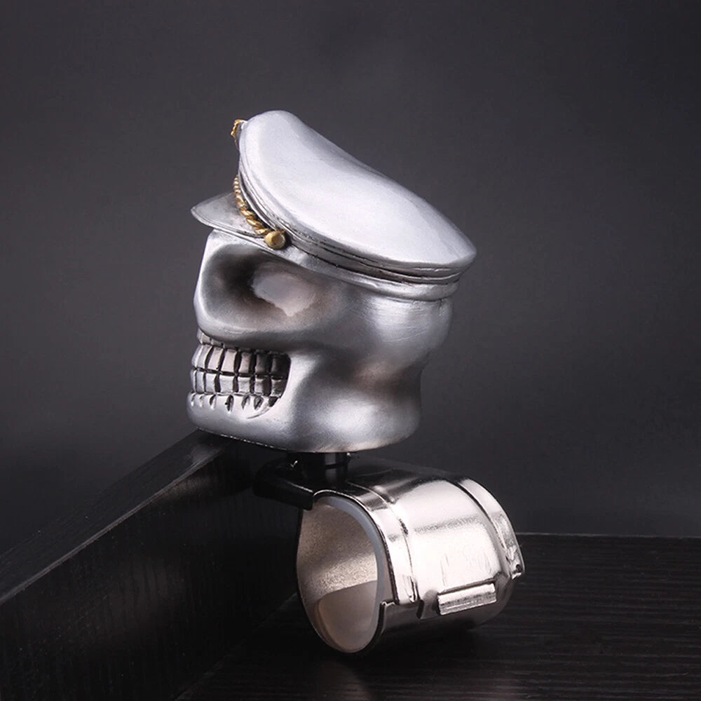 Silver Skull Steering Wheel Spinner Knob for Cars