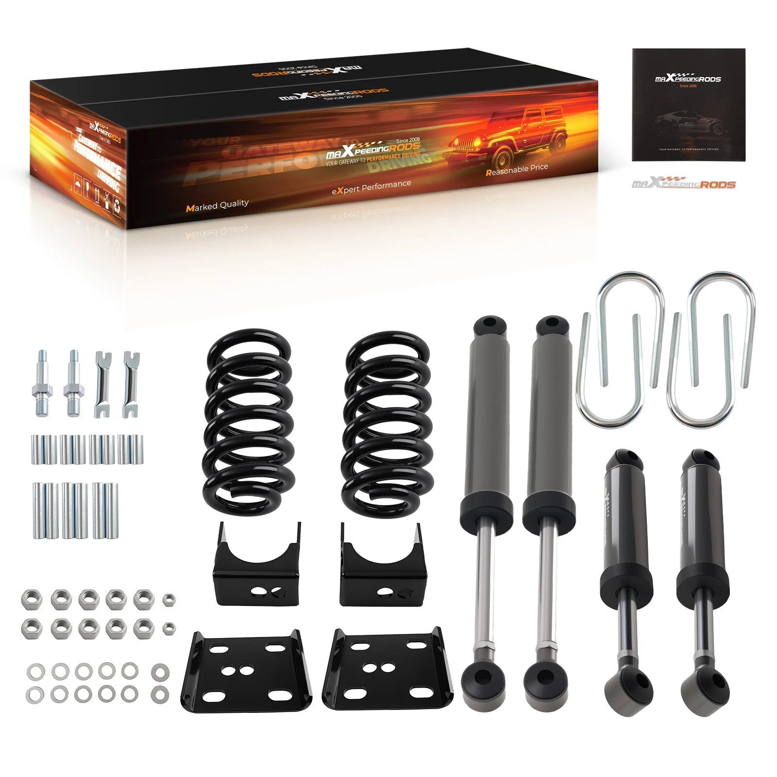 3" / 5" Drop Lowering Flip Kit for Chevy C10 GMC C15 (1973–1987) Springs Shocks