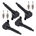 Set of 4 Ignition Coils + Spark Plugs for Fiat 500 (2012–2017) UF673