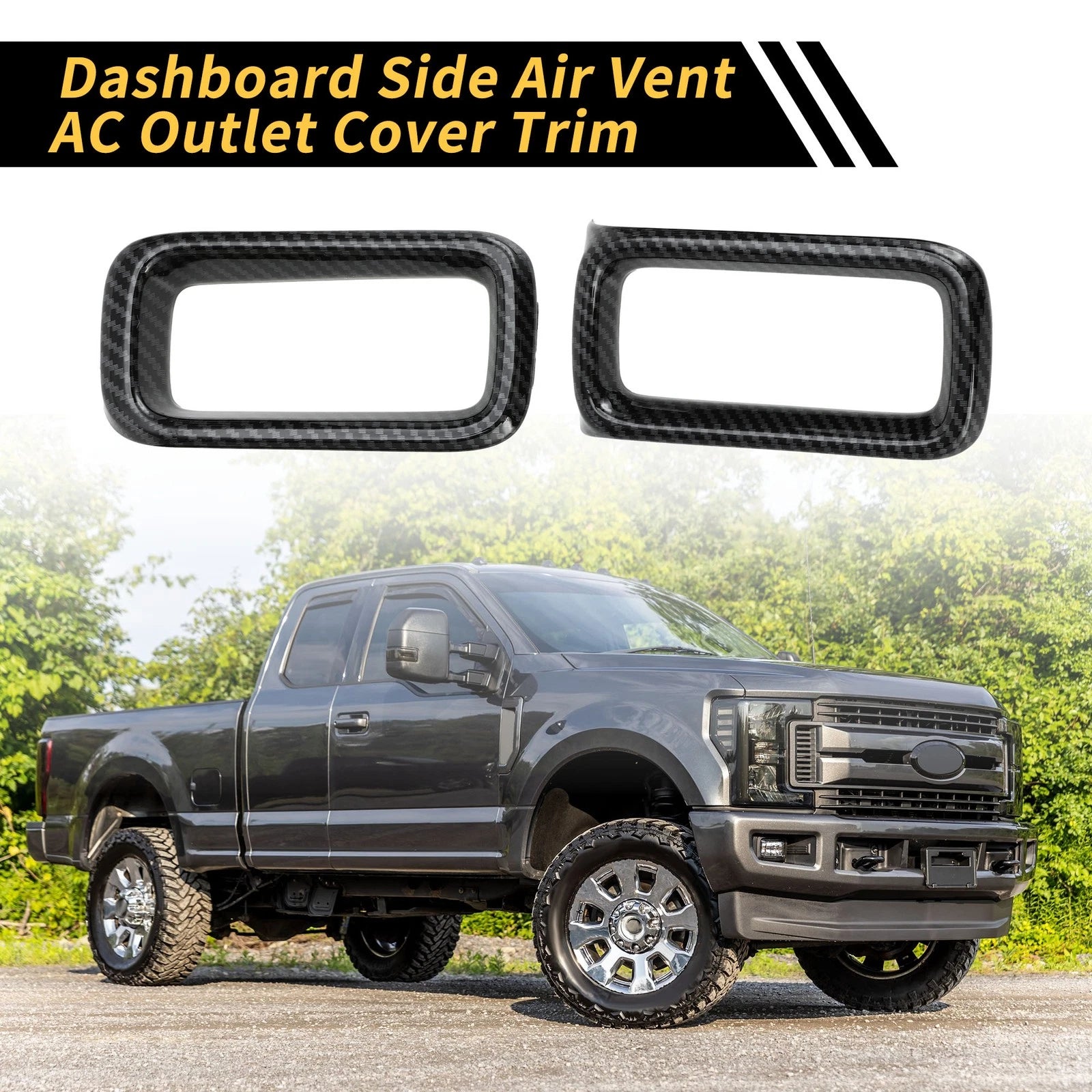 Set of 2 Carbon Fiber Air Vent AC Outlet Cover Trim for Ford Maverick (2022–2024)