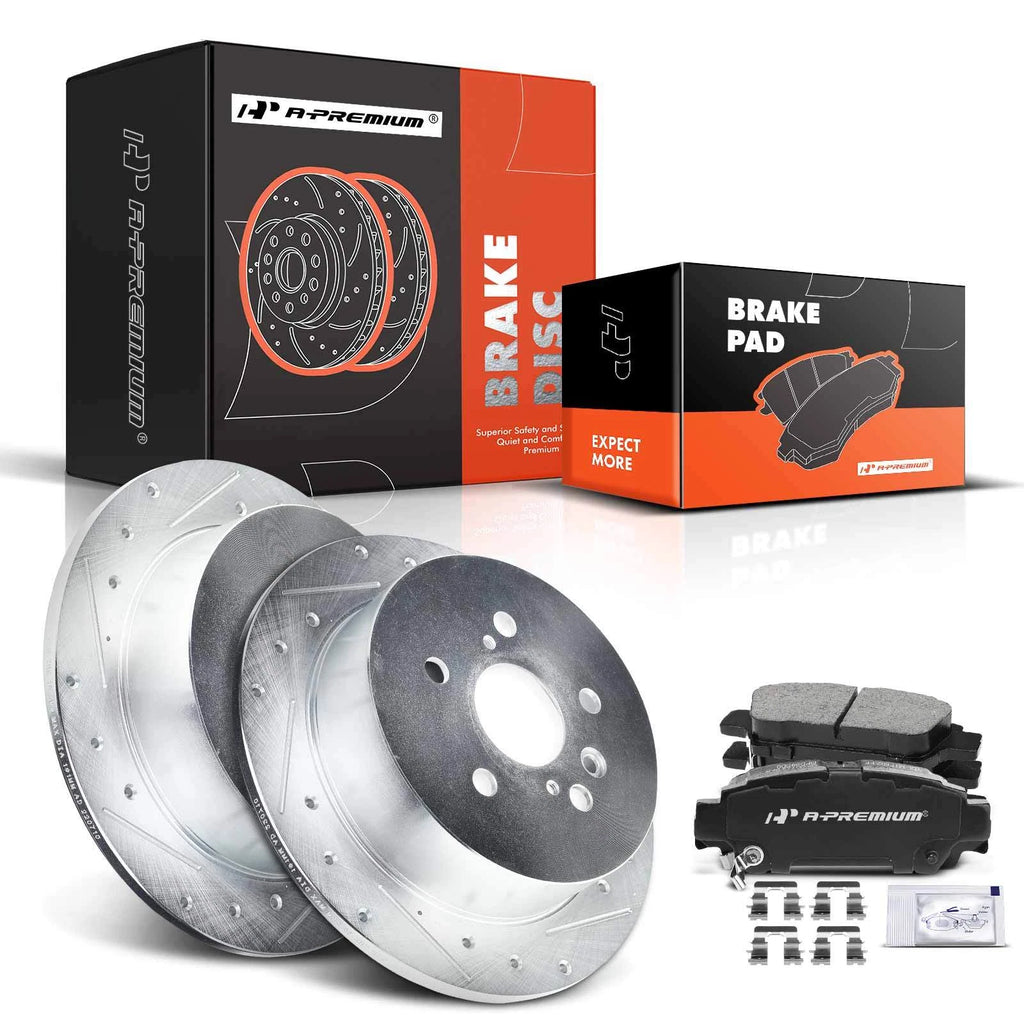 Rear Brake Rotors & Ceramic Pads for Toyota Sienna (2004â2010)