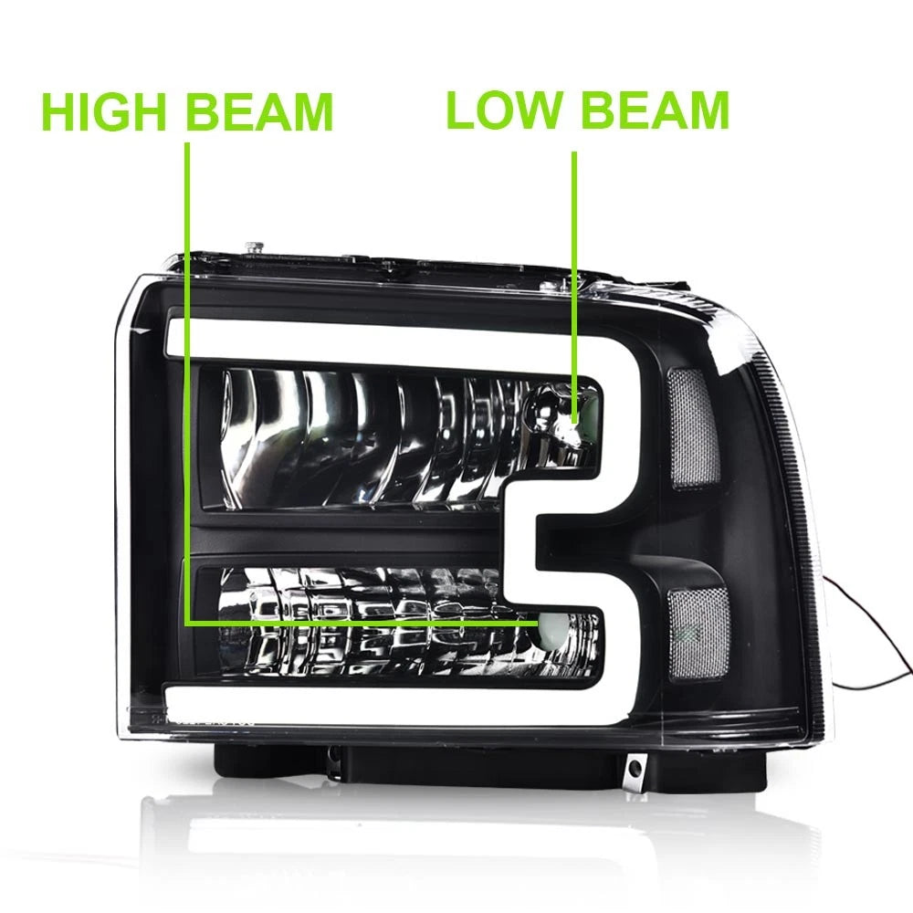 LED Bar Headlights for Ford Super Duty F250/F350/F450/F550 (2005–2007)