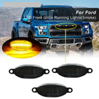 3Pcs Smoked 12-SMD Amber LED Front Grille Lights for Ford Raptor (2010–2014)
