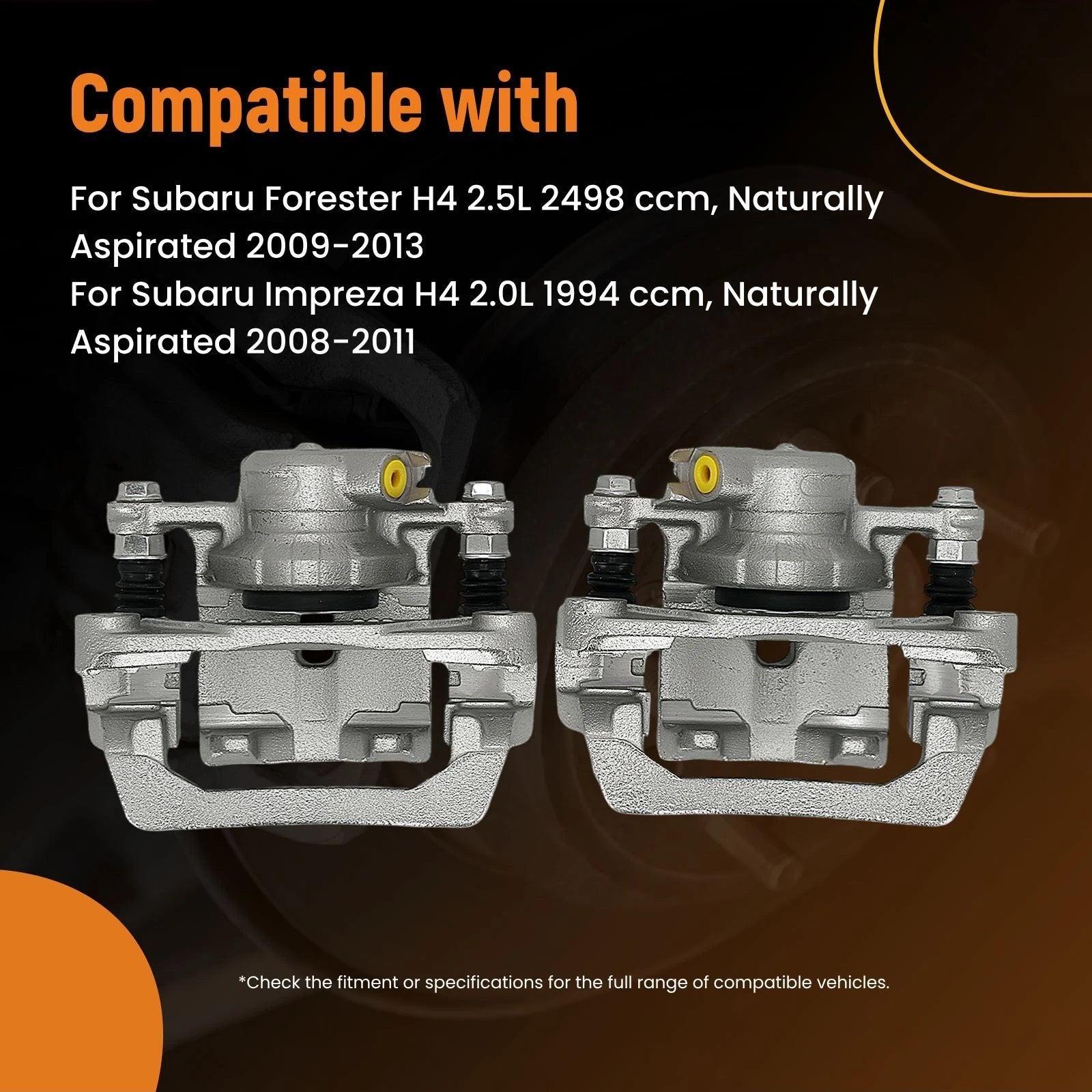 Rear Disc Brake Calipers Set for Subaru Forester (2009–2013) Impreza (2008–2014)