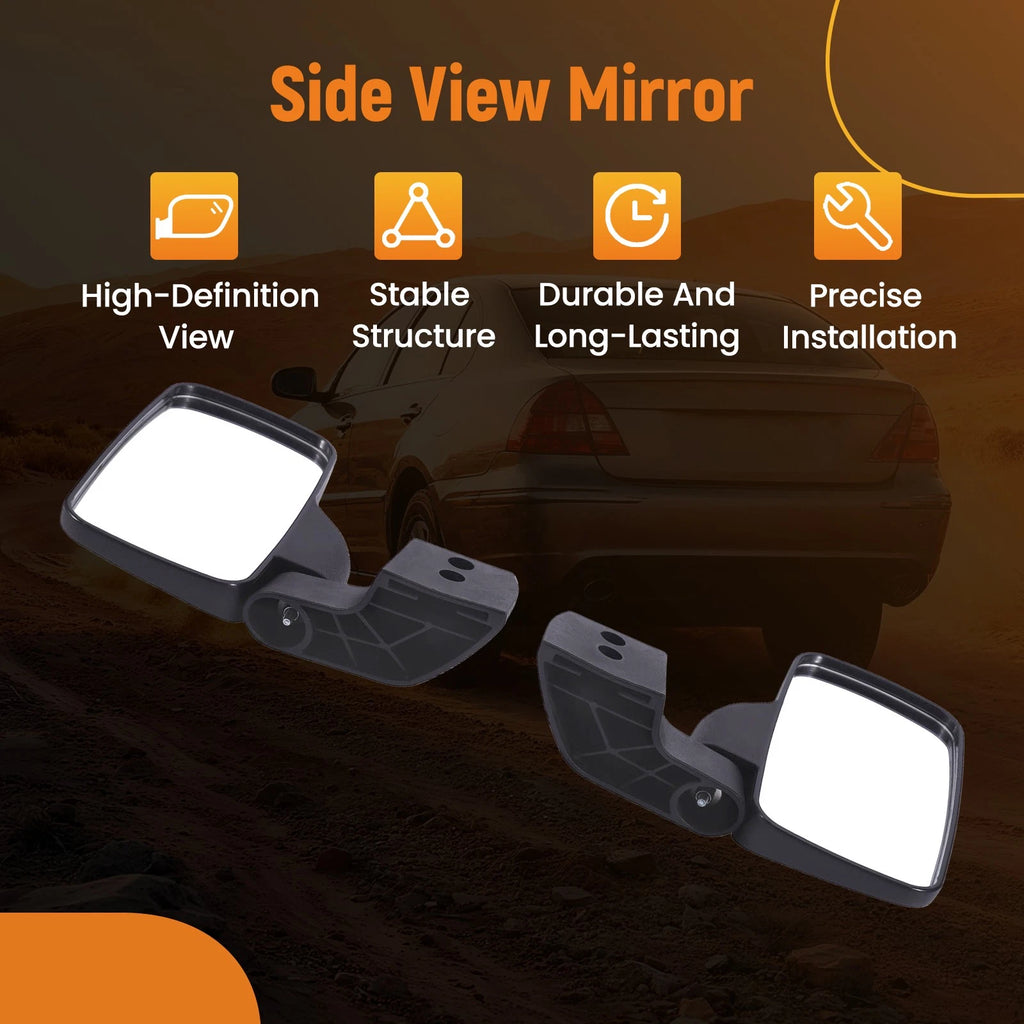Set of 2 Door Mounted Side Mirrors for Polaris Ranger XP 1000 Crew (2018–2025)