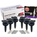 Set of 6 Ignition Coils & NGK Ruthenium HX Spark Plugs for Ford Lincoln V6