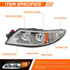 Full LED DRL Headlights Chrome/Amber for International Harvester 4100-8600 (2002–2015)