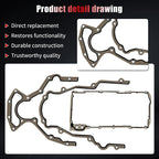 Set of 4 Metal Lower Gaskets & Seals for Chevy GMC Cadillac 6.0L