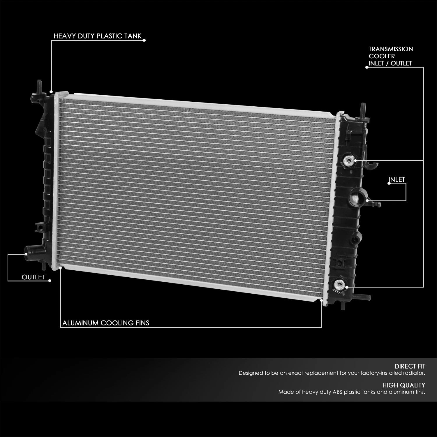 Radiator for Saturn L Sedan LW Wagon V6 (2001–2005) DPI 2607