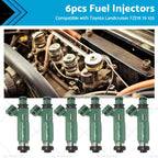 6PCS Fuel Injector for Toyota Land Cruiser FZJ78 FZJ79 FZJ80 FZJ105 (1990–2007)