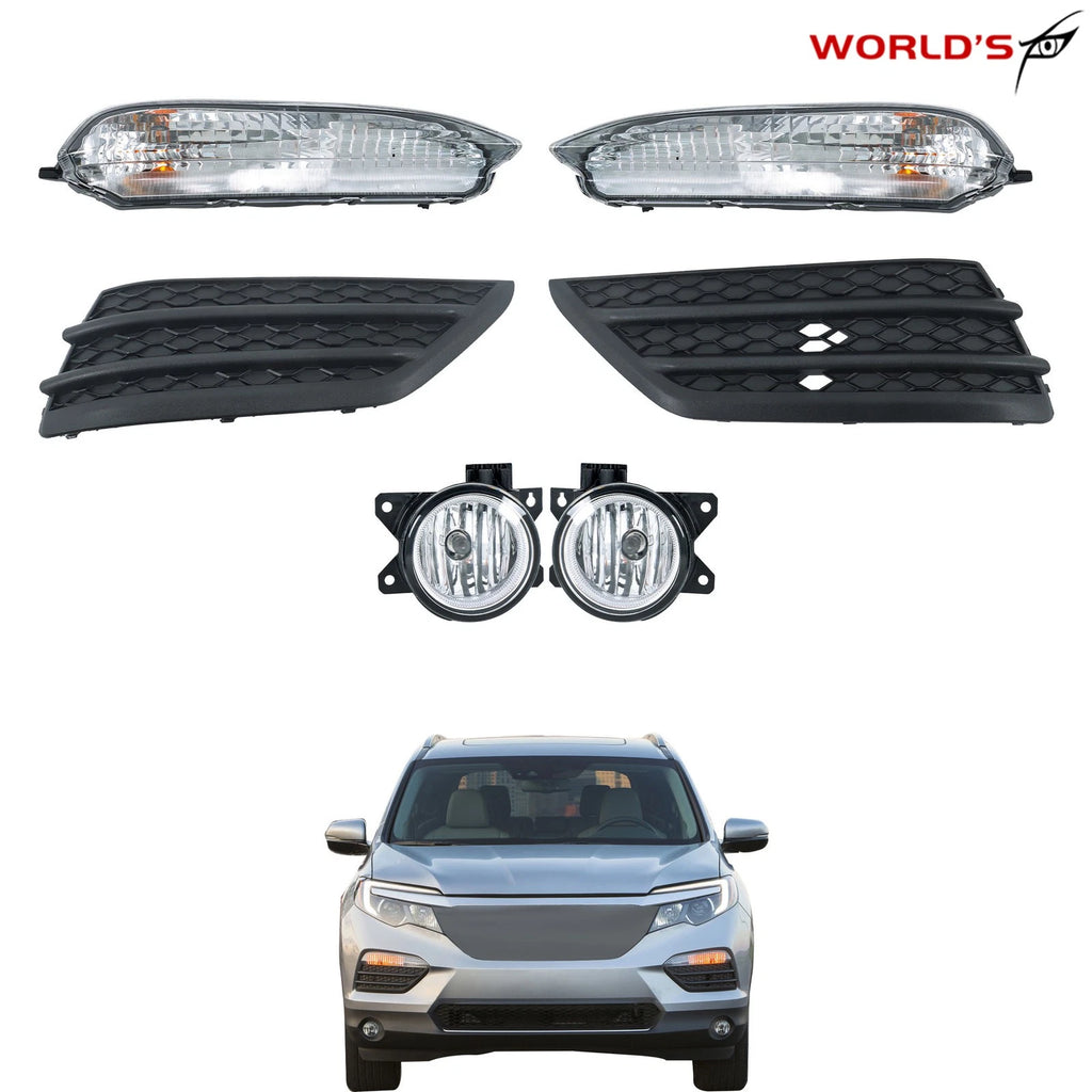 Pair of Fog Lights with Covers for Honda Pilot (2016–2018)