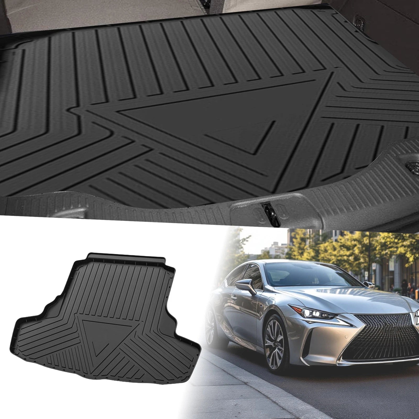 Flat Face Cargo Liner Rear Trunk Mat for Lexus IS (2013–2021) TPE 1 Pc