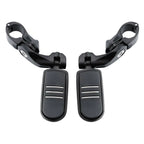 1-1/4" Matte Black Short Angled Highway Bar Footpeg Pedal Clamps for Harley Davidson