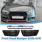 Front Lower Bumper Grille for Audi A4 B9 (2016–2018) Black S-Line