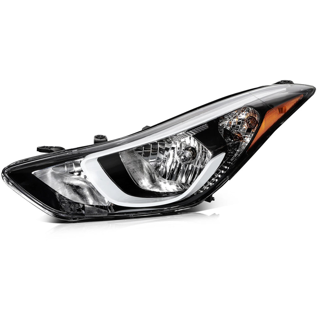 Headlight Assembly for Hyundai Elantra (2014–2016) Black Housing Halogen