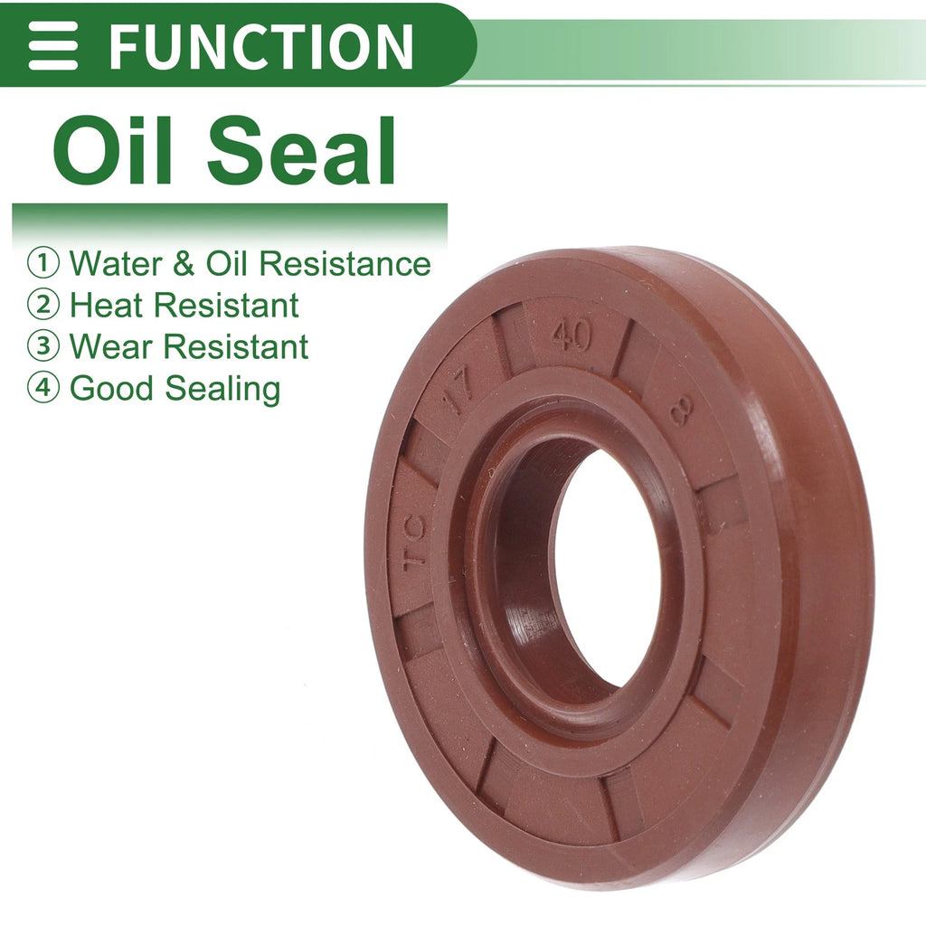 Set of 5 Oil Seal Rotary Shaft Seal FKM Rubber 17x40x8mm