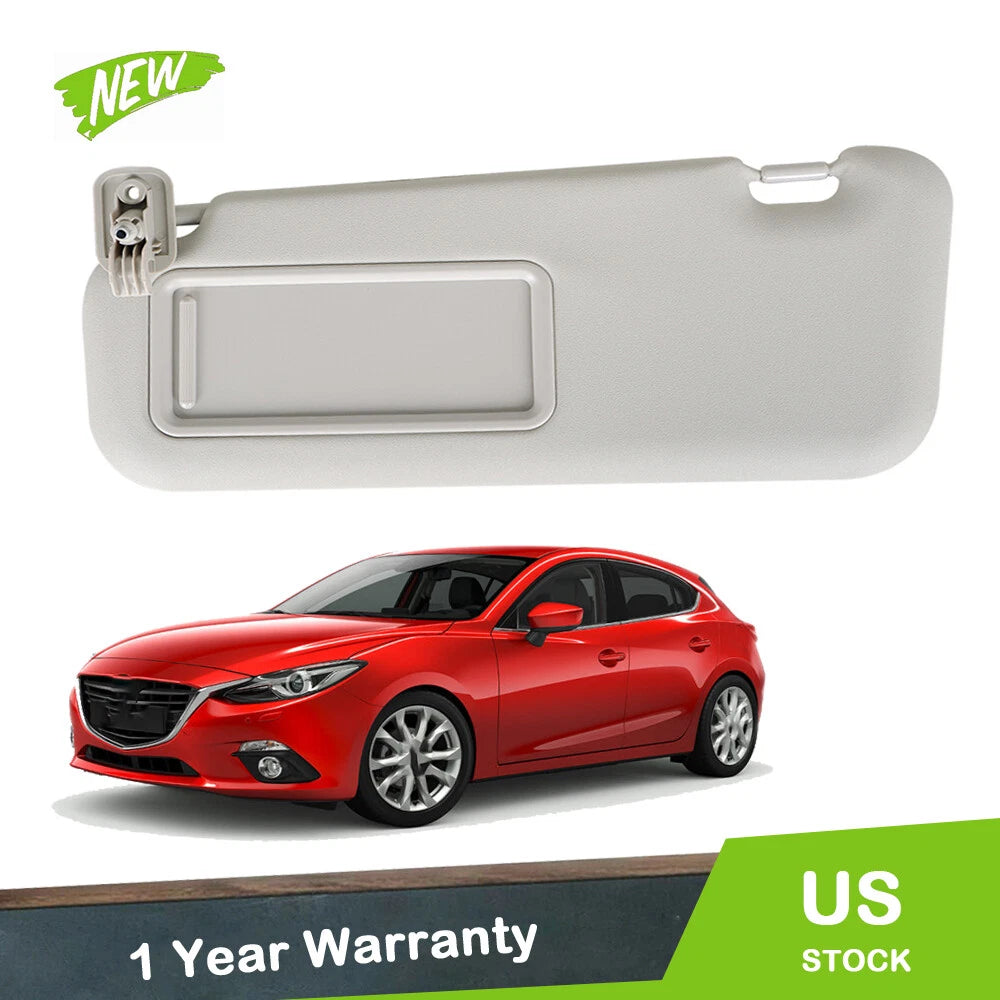 Left Driver Side Sunvisor for Mazda 3 Hatchback (2010–2013) Grey