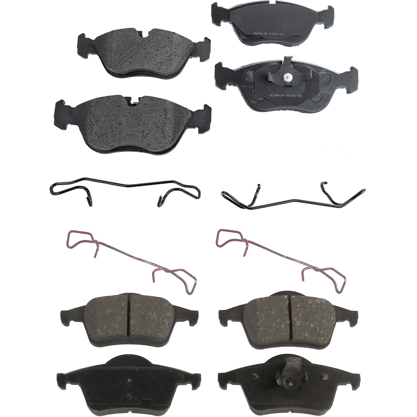 Set of 4 Semi-Metallic Brake Pads for Volvo S70 (1999–2000)