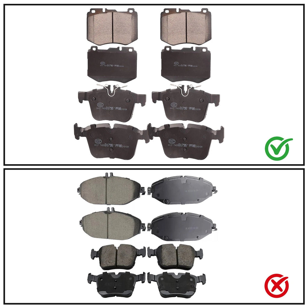 8X Ceramic Brake Pads Kit for Mercedes Benz C300 (2016-2021)