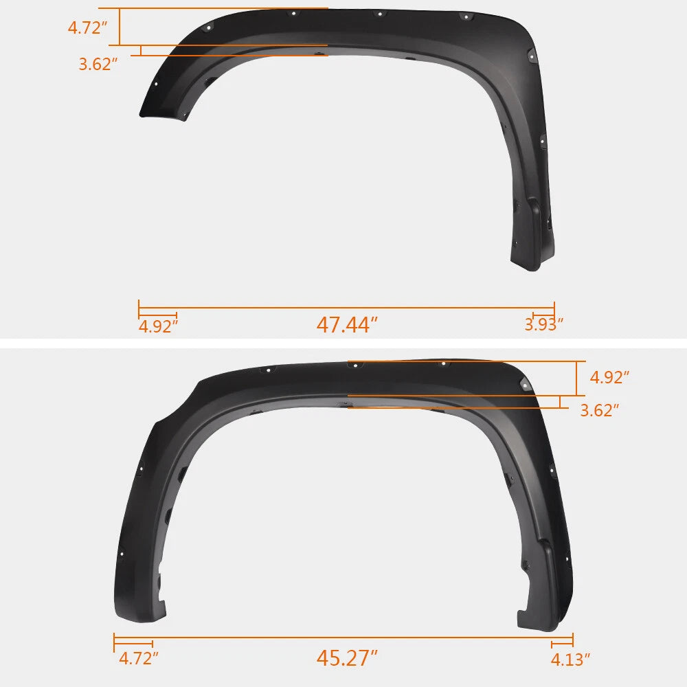 Set of 4 Pocket Rivet Wheel Fender Flares for Toyota Tundra (2014–2021)