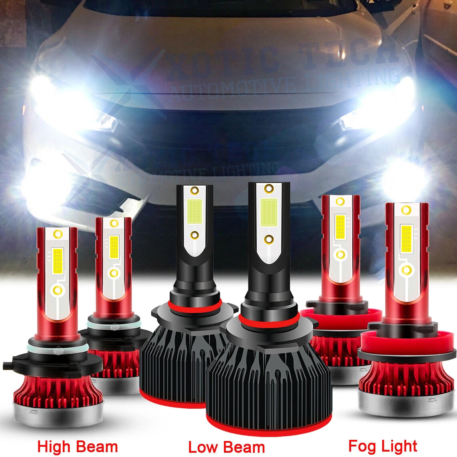 LED Headlight High Low Beam and Fog Light Package for Honda Civic (2006–2015)