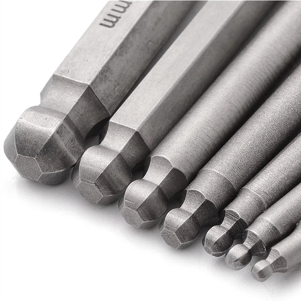Hex Ball Head Screwdriver Bits for Drill Tools (Set of 6)