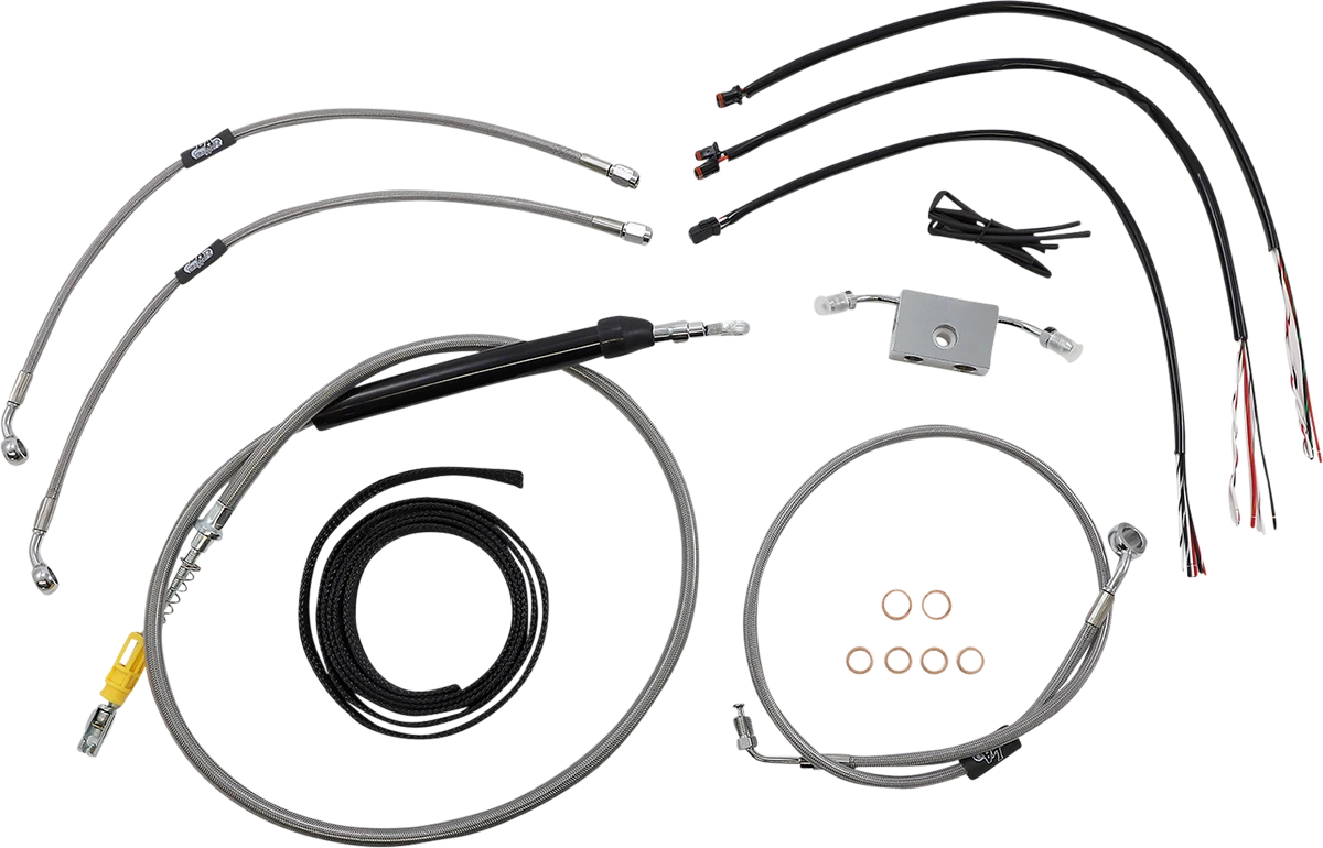 LA Choppers Handlebar Cable/Brake Line Kit for Harley Davidson (15")