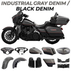 Fairings Bodywork Kit for Harley Electra Glide (2014–2024) Gray/Black Denim
