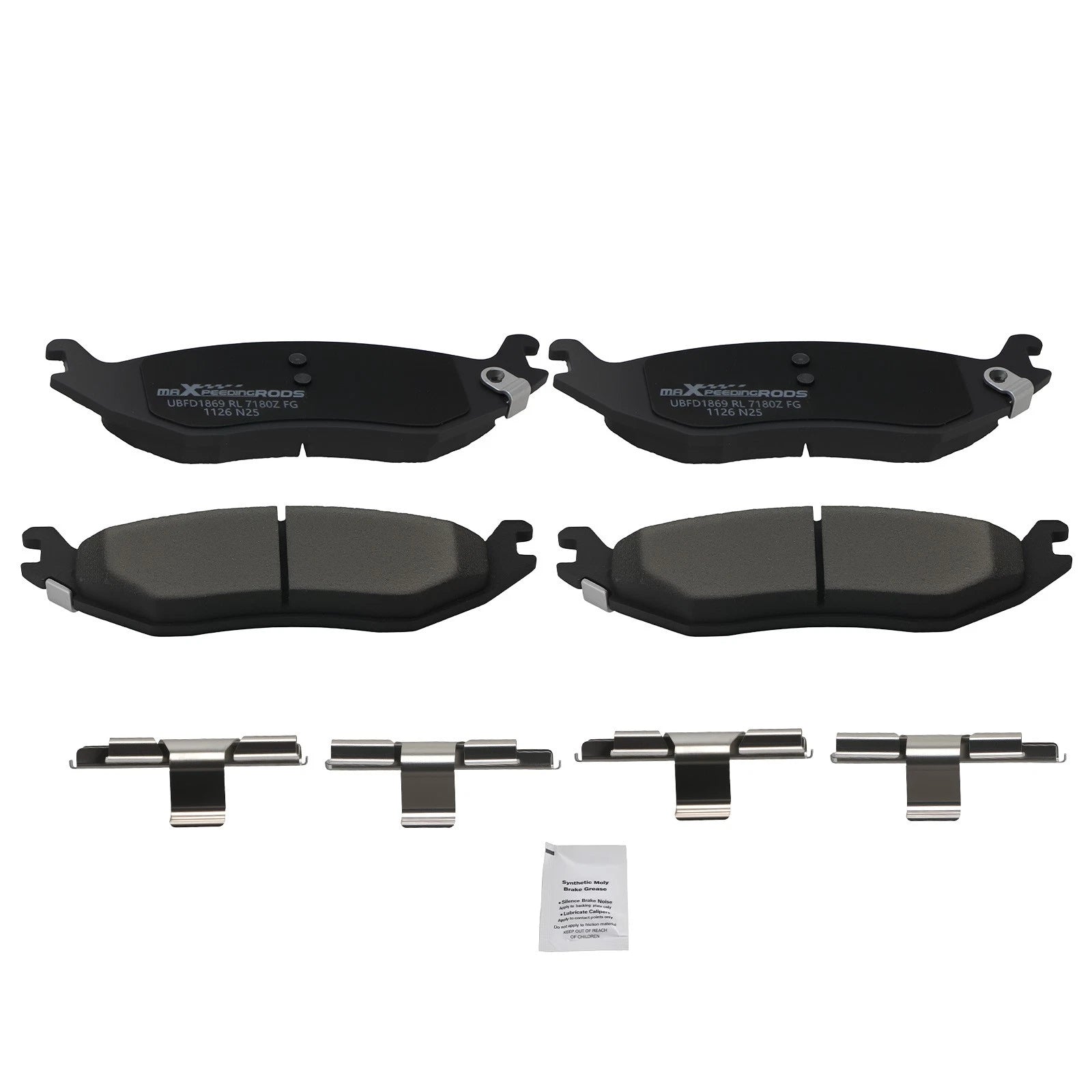 4X Rear Ceramic Brake Pads Kit for Dodge Ram 1500 (2002–2006) D898 P898
