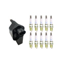 Set of 10 Hitachi Ignition Coils & NGK Platinum Spark Plugs for Ram 2500 (1994–2002)