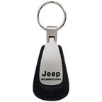 Black Leather Teardrop Keychain - Officially Licensed for Jeep Rubicon