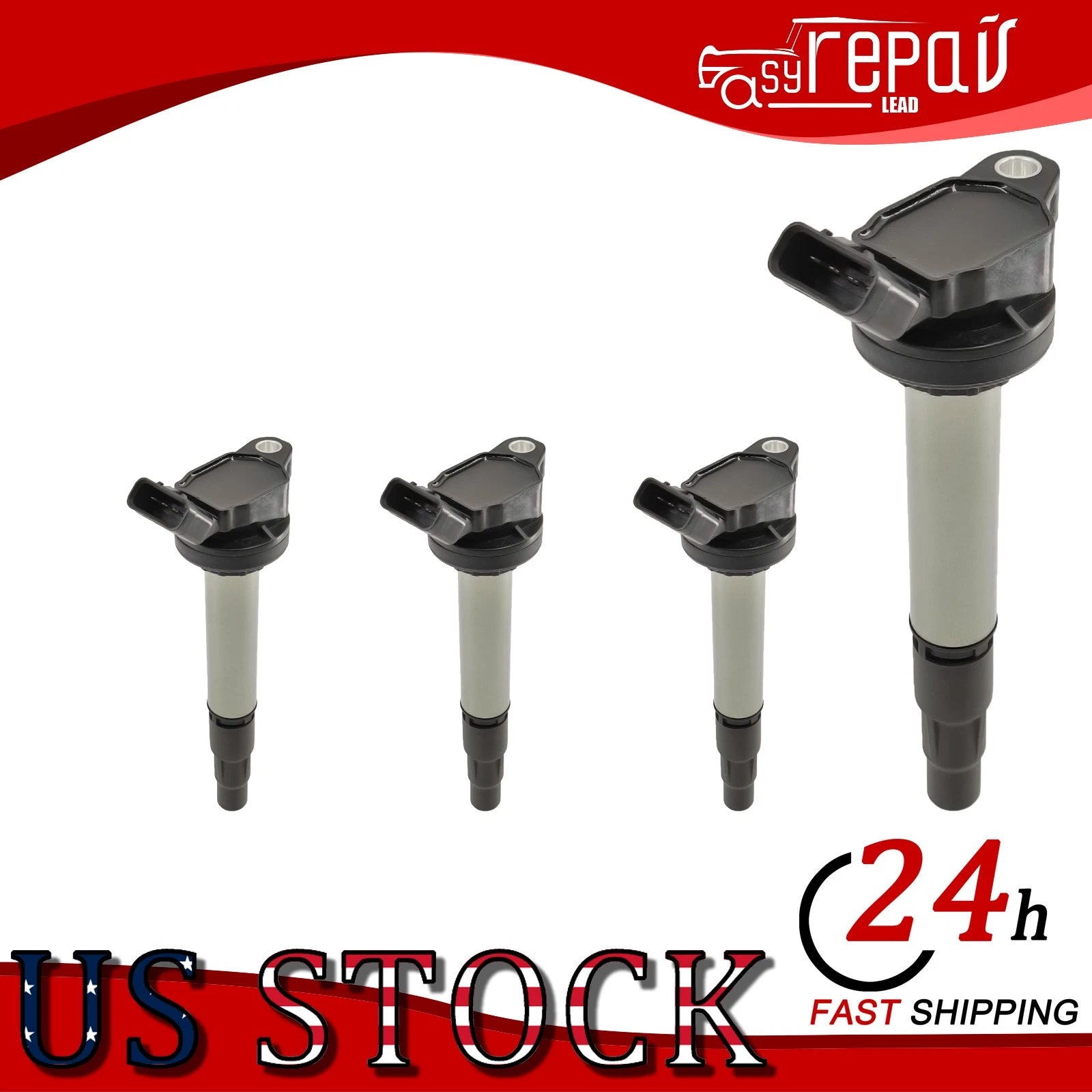 Set of 4 Ignition Coils & Spark Plugs for Pontiac Vibe 1.8L L4 (2008)