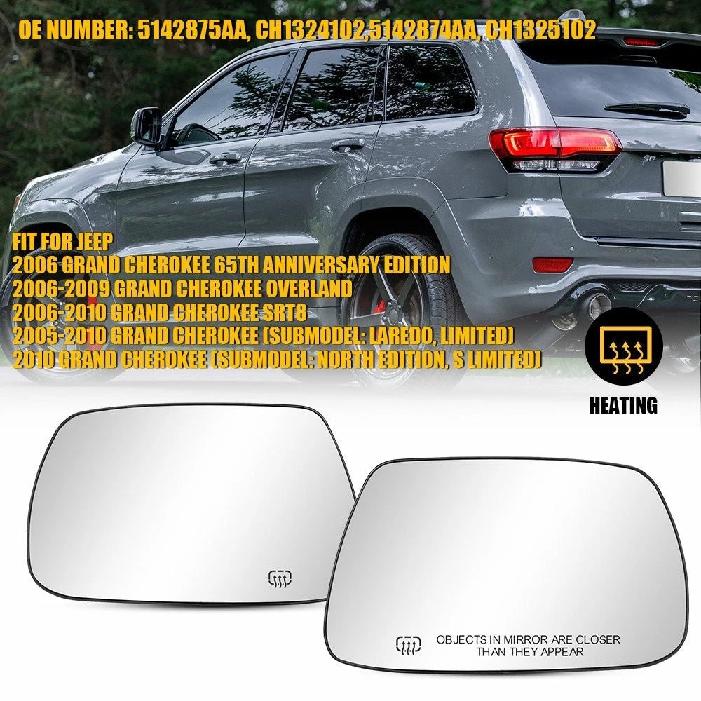 2pcs Heated Mirror Glass for Jeep Grand Cherokee (2005–2010)