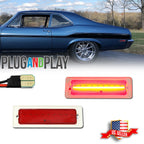 Set of 2 LED Rear Fender Bumper Side Marker Lights for Chevy Nova (1970–1974)