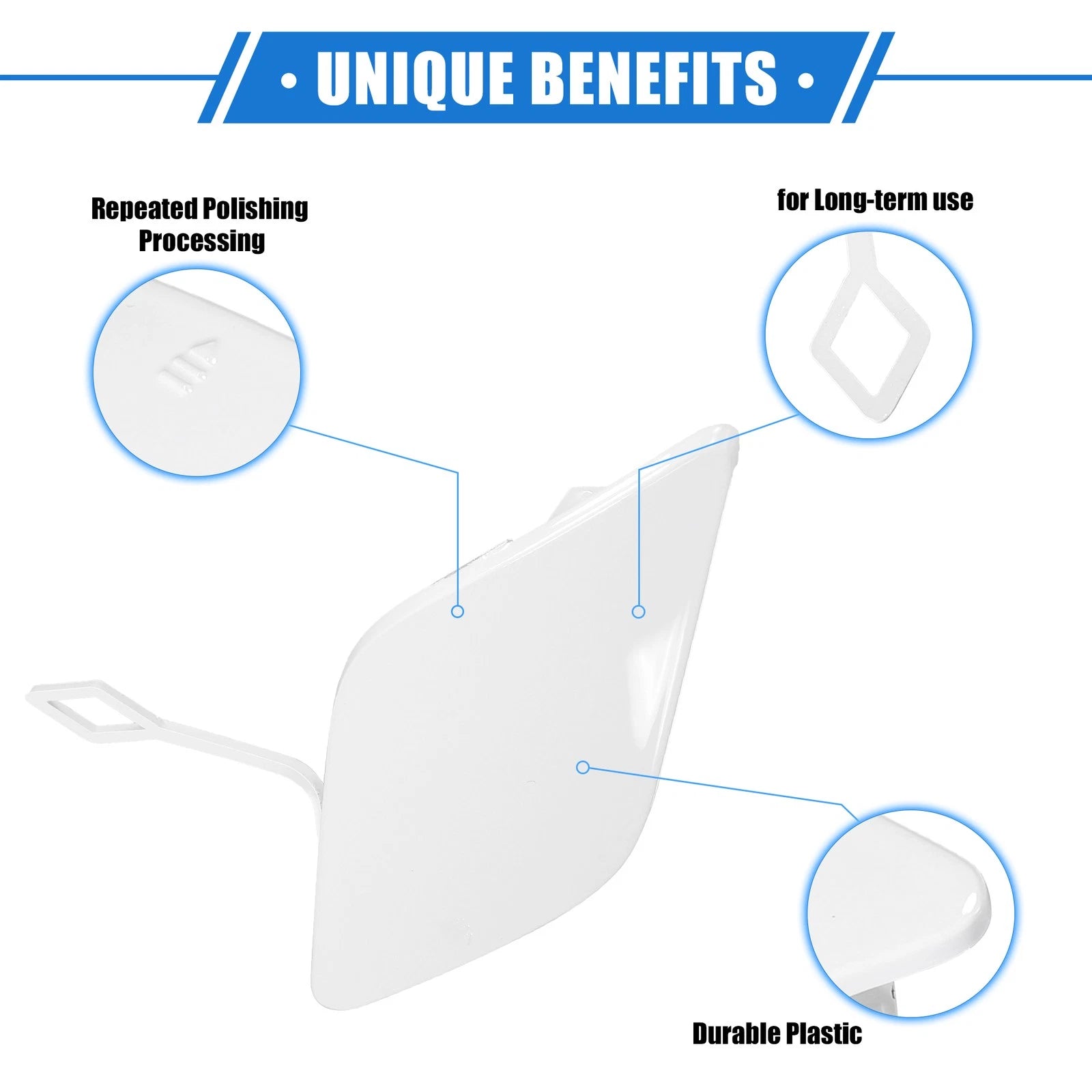 Tow Hook Eye Hole Cap for Mercedes-Benz E350 (2010–2013) White