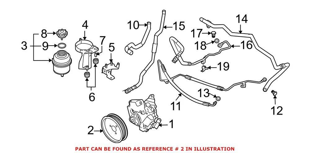 Power Steering Pump Pulley for BMW 545i 645Ci X5 4.4L 4.8L V8 (2004–2006)