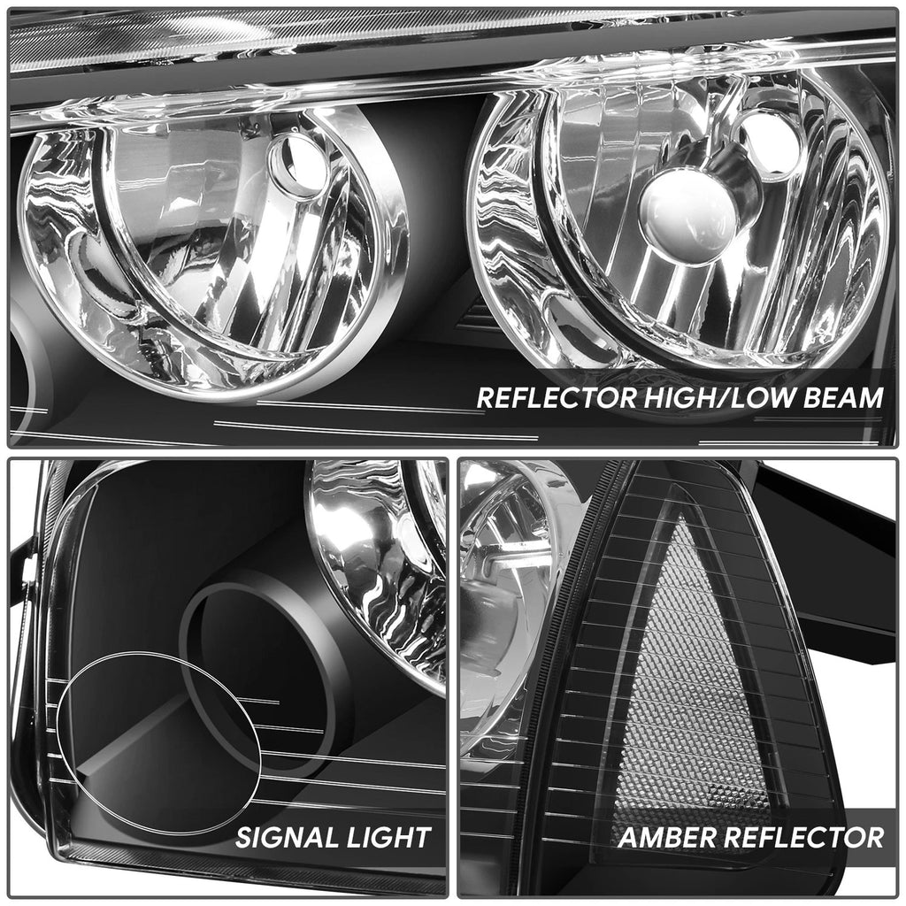 Pair of Black Housing Headlights for Dodge Charger (2006–2010)