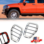 Chrome Front Side Marker Light Guard Covers for Hummer H3 (2006–2010)