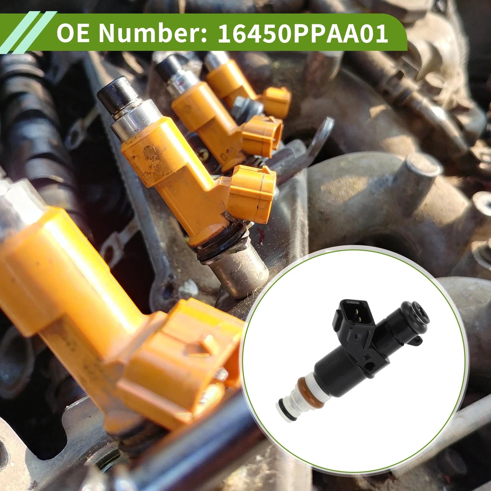 Fuel Injector No. 16450PPAA01 for Honda CR-V EX LX 2.4 (2002–2004) 1 Pc Black