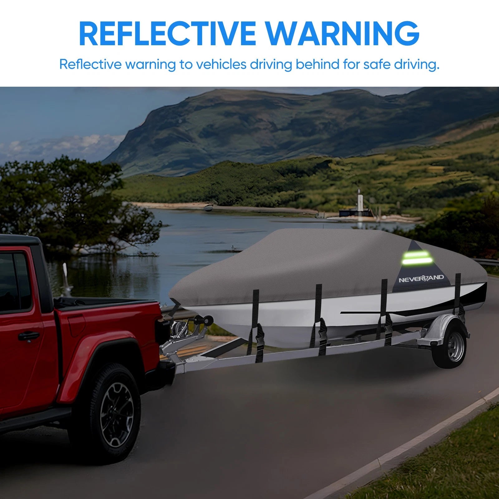 V-Hull Boat Cover for 20-22 ft Speedboat (Heavy Duty, Waterproof, Trailerable)