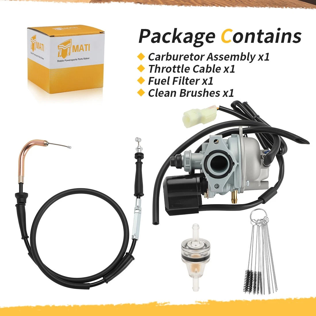 Carburetor & Throttle Cable for Kawasaki KFX50 KFX90 (2003–2023) 15004-Y006 15004-Y008