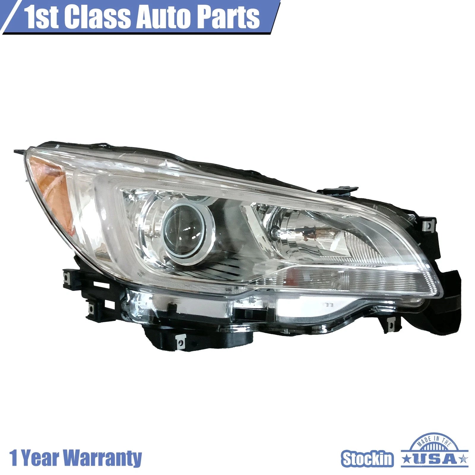 Set of 2 Chrome Halogen Headlights for Subaru Legacy Outback (2015–2017)