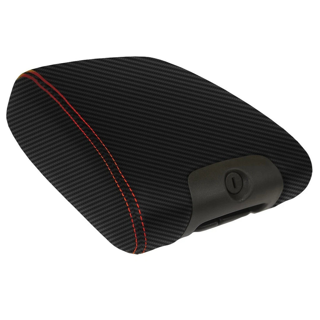 Console Armrest Cover for Jeep Wrangler (2011–2017) Carbon Fiber Red Stitch