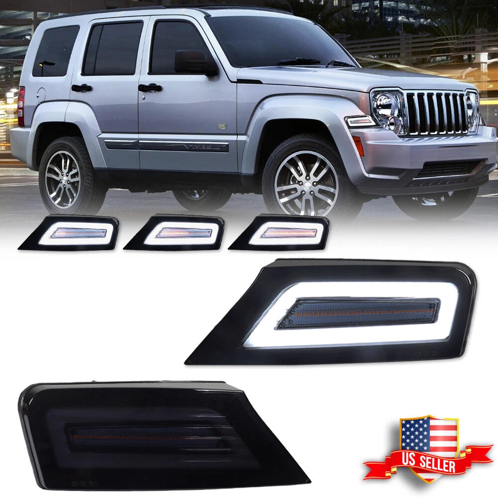 2X Smoke LED Parking Signal Lights for Jeep Liberty (2008–2012)