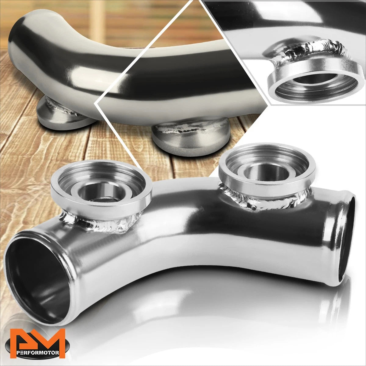2.5" OD Aluminum 70 Degrees Bend Turbo BOV Adapter Flange Pipe for